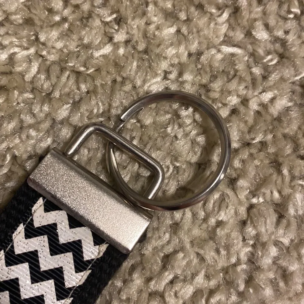 Glittered Chevron “L” Wrist Keychain